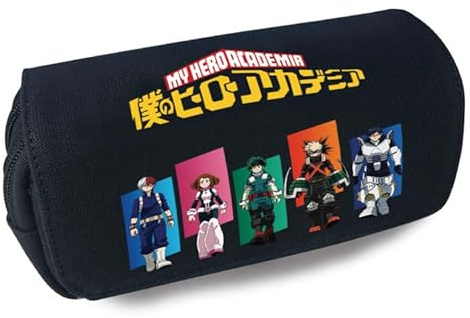 Zhongkaihua My Hero Academia Anime Fashion Stationery Pencil Case for Girls Boys Teenager Schooler Gift, MHA Cartoon Large Capacity Compartment Back to School Pen Bag