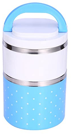 Pranzo Al Sacco Impilabile Portapranzo 19×12×12 Contenitore per Alimenti Termo Termico con Isolamento in Acciaio Inossidabile a 2 Strati Caldo