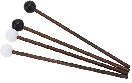 Bâtons de Percussion, 4 Pièces, Bâton de Tambour à Langue en Acier, Bâton en Caoutchouc pour Enfants, Ensemble de Pièces D'instruments de Percussion, Tambours Métallophone