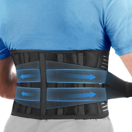 Poligono Fascia Lombare Supporto Schiena,busto ortopedico lombare per Uomini e Donne,Fascia Taglia Regolabile con Elastico Lombare,Design Ergonomico per Alleviare il Dolore, XL