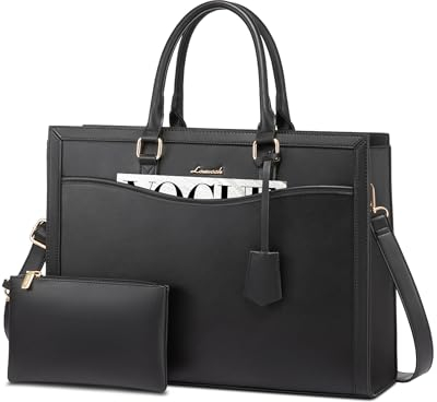 LOVEVOOK Laptoptasche Damen 15.6 Zoll Handtasche Groß Shopper Leder Tote Bag Arbeitstasche Schultertaschen Umhängetasche Gross Aktentasche Lehrertasche Shoulder für Uni Business Schule