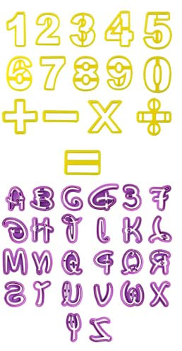 1 set di 26 stampi per lettere, 15 simboli numeri, timbri con numeri e lettere, macchina per goffratura, timbri per fondente e biscotti, stampi per tagliare fondente