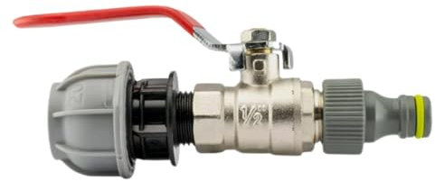 B2C MDPE 20 25 32 FULL FLOW Valve Hose Water Supply Pipe Outlet Valve Straight Tee Connection Kit Irrigation (20mm)