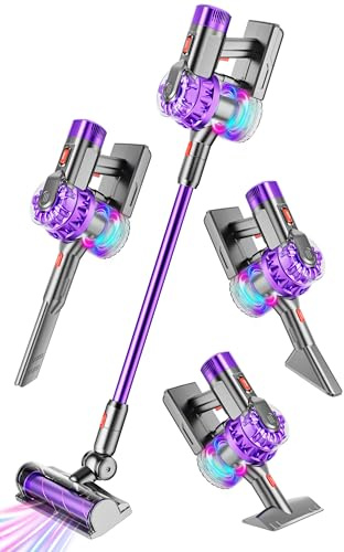 BLAXTEM 4-in-1 Kids Toy Vacuum that Works, Toddler Pretend Play Cleaning Set with Real Suction, Toys Working Cleaner Birthday Idea for Girl Boy (Purple)