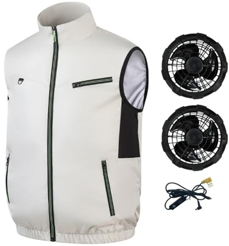 Muteitt Gilet De Refroidissement avec Ventilateurs De Climatisation pour Hommes Femmes, Gilet De Refroidissement Léger À Séchage Rapide, Vêtements De Travail Rafraîchissants pour Les Voyages