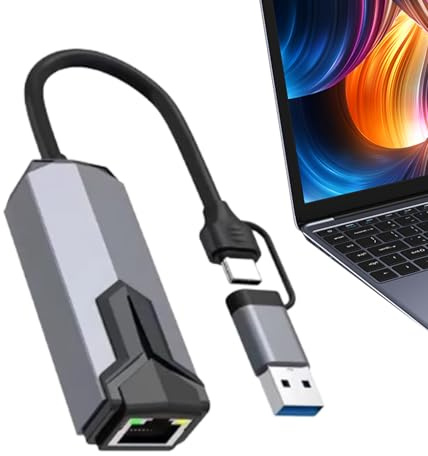 5 GB nätverkskort – 5 gbps PC-tillbehör med låg latens | 5 g trådbundet USB-nätverkskort PC-adapter, för spelare, arbetare, streamers, hemmakontor, bärbar dator, surfplatta, videokonferenser