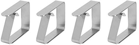 Dukklämmor i rostfritt stål Non-Slip Heavy Duty 4-pack Säkra dukklämmor för picknick utomhus 430 Rostfritt stål 6,5 x 5 x 1,5 cm