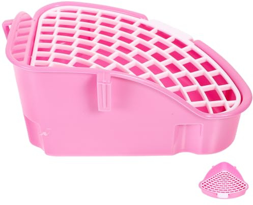 Beavorty Toilette per Conigli e Piccoli Animali Vasino Angolare, Base Filtrante Rete Antiodore, Lettiera Igienica per Porcellini D’India, Criceti, Cincillà, per Addestramento Domestico