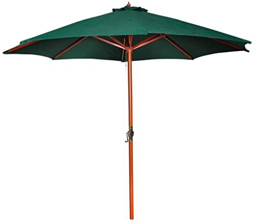 Mokuyary Parasol Vert 258 cm, Parasol de Extérieur pour Terrasse, Piscine, Plage, Restaurants, Balcon