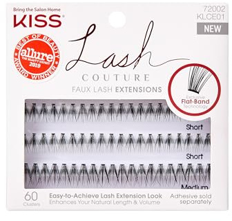 Kiss Lash Couture Faux Lash Extensions 72002, 60 Clusters.