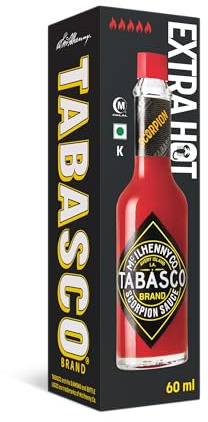 Tabasco Scorpion Sauce – 60 ml Flacon – Sauce Piquante Extra Forte au Piment Scorpion – Idéale pour Viandes, Fruits de Mer, Marinades et Plats Épicés