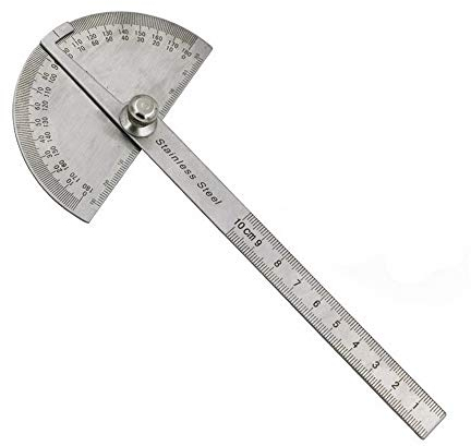 Angle Protractor Angle Finder Ruler Two Arm Stainless Steel Protractor Woodworking Ruler Angle DIY Measuring Folding Ruler Measure Tool with 0-180 Degrees (10 cm/ 3.94 Inch)