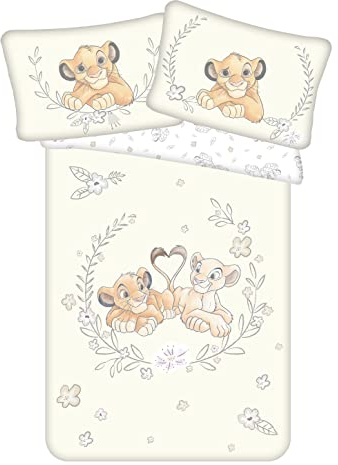 Löwe King der Löwen Kinderbettwäsche 2 teilig Disney 100% Baumwolle 40x60cm + 100x135cm