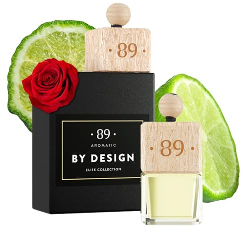 Aromatic • 89 • Auto Glas-Lufterfrischer zum Aufhängen - Frisch Bergamotte, Rose & Johannisbeere Hängender Diffusor – Lang anhaltender Autoduft gegen Gerüche – Premium Duftbaum für Auto, Büro, Zuhause