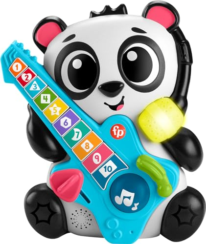 Fisher-Price Jouet d’éveil Sync Squad Panda Chiffres pour bébé et tout-petit avec musique et lumières interactives, à partir de 9 mois, version française, HYK95