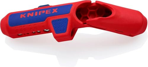 Universal-Abmantelungswerkzeug für Rechtshänder，Gelten Knipex ErgoStrip,Blau/Rot, 13,5 cm, 74 g