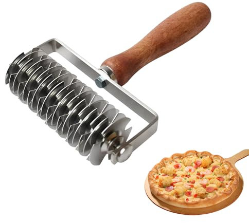 Hachera Rullo Tagliapasta, Tagliapasta a Griglia, Taglierina a Rullo per Impasto, Rullo per Pasticceria e Reticolo, Rullo Losanghe Pizza Biscotti Strumento per Tagliare Pasta, Base Pizza, Cottura