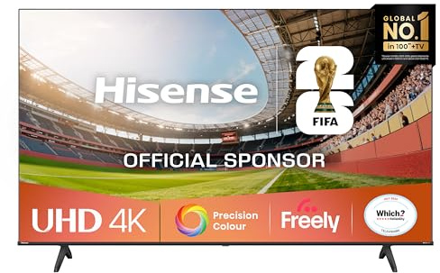 Hisense 65 65E6QTUK 4K Ultra HD Smart TV AI TV - 4K UHD, Hi-View AI Engine, Precision Colour, AI Smooth Motion, Sports Mode with Freely, Disney +, YouTube, Netflix