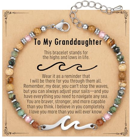 Granddaughter Bracelet Gifts from Grandma, Wave Bracelet Women Teens