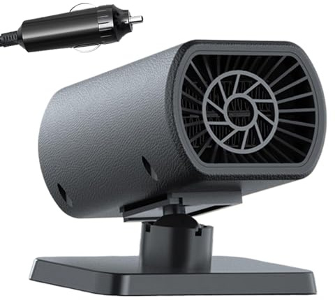 Générique Riscaldamento da 12 Volt - Sbrinatore per veicoli con ventilatore - Riscaldamento per auto 2 in 1 con supporto a ventosa per veicoli e camion per finestre in inverno