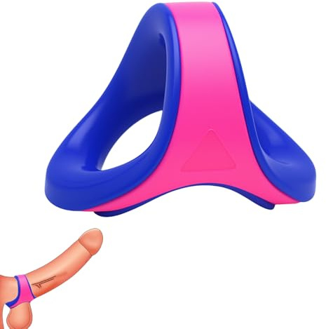 Hlimind Anillo de Pene para Parejas, Anillo Peneano Reforzado Retardante, Juego de Anillos de Pene Removibles de Silicone, Juguete Sexual para Hombres y Parejas