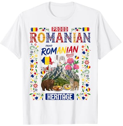 Romania Folk Themed Outfit Idea for Women & Romanian Flag T-Shirt