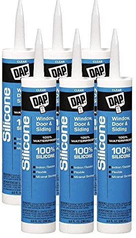 6 Pack DAP 08641 Silicone Multi-Purpose Sealant - Clear 10.1-oz Cartridge