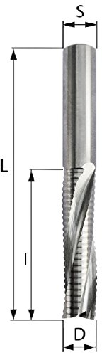 Roughing Cutter Z3 VHW End Mill Spiral Groove Cutter with 3 Cutting Edges, VHM (D=8 S=8 L=42 L=80)