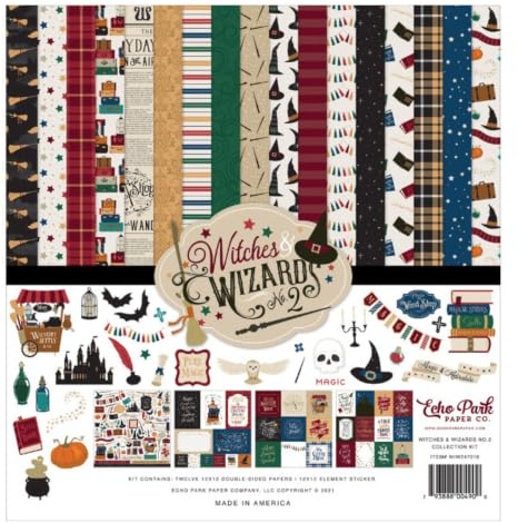 Echo Park Paper Company Witches & Wizards No.2 Collection Kit Paper, Multi, 12-x-12-Inch
