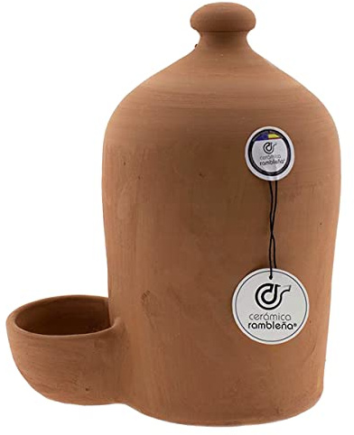 CERÁMICA RAMBLEÑA | Abreuvoir pour chiens | Abreuvoir pour chats | Abreuvoir pour poules argile rouge de La Rambla (Cordoba) | 100% fait main | 8 litres | ECO