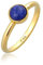 Elli Ring Damen Solitär Schlicht mit Lapis Lazuli Edelstein in 925 Sterling Silber