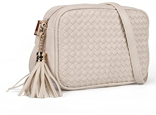 Gladdon Crossbody Bags for Women Woven Ladies Handbags Waterproof Shoulder Bags Multipocket Leather Messenger Bag