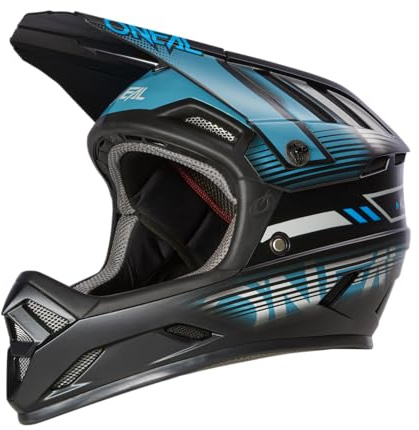 O'NEAL | Casco de Bicicleta de montaña | MTB Downhill | Aberturas de ventilación para Flujo de Aire y refrigeración, Carcasa Exterior de ABS | Casco Backflip Eclipse V.23 | Adulto | Gris Azul | XS