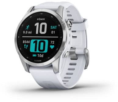 Garmin fēnix 7S Multisport GPS Watch, Stainless Steel with Whitestone Band (Renewed)