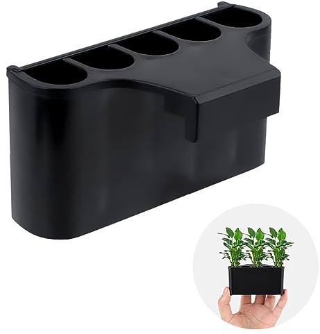 Bewudy Aquarium Plant Holder for Rimmed Tank, Aquatic Plant Cup Aquarium Hanging Plant Holder, Plastic Aquatic Plant Pot with 5 Hole for Emersed Plants Fish Tank Decorations(Rimless)