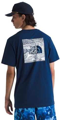 The North Face NF0A87NVD1R M S/S Box NSE Celebration Tee T-Shirt Uomo Estate Blue Taglia L