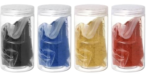 QUARKZMAN Hierro Óxido Polvo 400g 4 Paquetes de Hierro Óxido Pigmento, 4 Colores, 100 g de Cada Color Concreto Tinte Color Pigmento para Azulejo Arcilla, Negro, Cielo Azul, Amarillo, Rojo