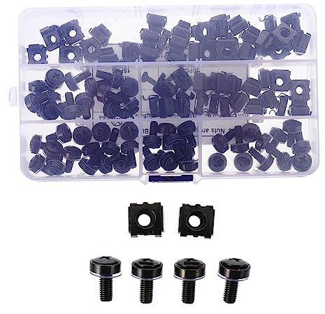 OUNONA 50 Dadi A Gabbia Per Rack in Acciaio Carbonio M5 Con Viti Di Montaggio Rondelle Bloccabili Design A Dado Quadrato Per Una Facile Installazione