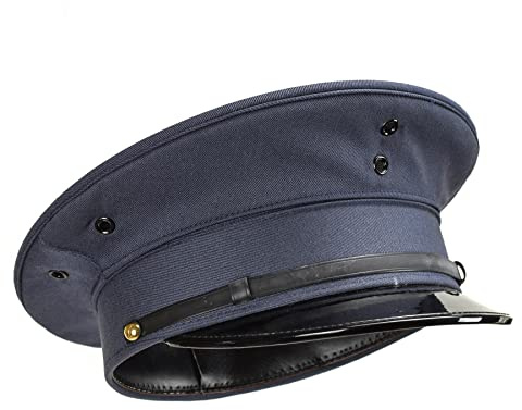 Gorra de guardia original del ejército coreano con visera de oficial del ejército coreano, excedente militar, azul, Talla única