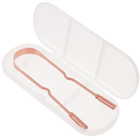 Mipcase 1pezzi Raschietto Per Lingua Puliscilingua Per Uso Domestico Strumento Per Raschiare La Lingua Pratico e Durevole Con Scatola Colore Dorato Adatto Per Pulizia Orale