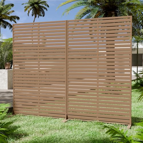 Trygoal Privacy Fence Screen with Stand 6 Panel 72 H×47 W HDPE Decorative Privacy Panels with Stand, Air Conditioner Fence Panels, Privacy Screen for Outdoor Backyard, Balcony, Pool