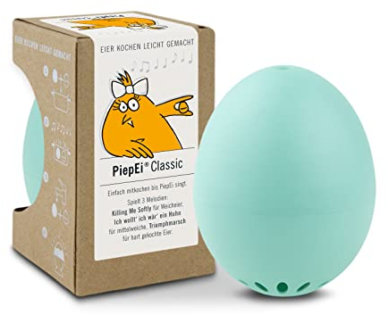 BeepEgg Classic Turquoise – Egg Timer for Boiling Eggs – Musical Egg Cooker for Soft, Medium, Hard Boiled Eggs – Food Safe – Singing Floating Egg Timer – for 3 Levels of Doneness - Brainstream