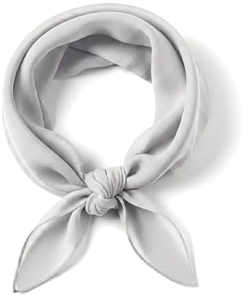 TigerTie Dam Nickitduk chiffong i enfärgad enfärgad halsduk – delikat tillbehör – 50 x 50 cm – tillverkad i Italien, silvergrå, Tuchgröße 50 cm x 50 cm
