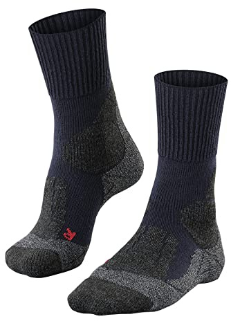FALKE Herren Wandersocken TK1 Adventure M So Wolle Funktionsmaterial antiblasen dick 1 Paar, Blau Marine 6120, 42-43