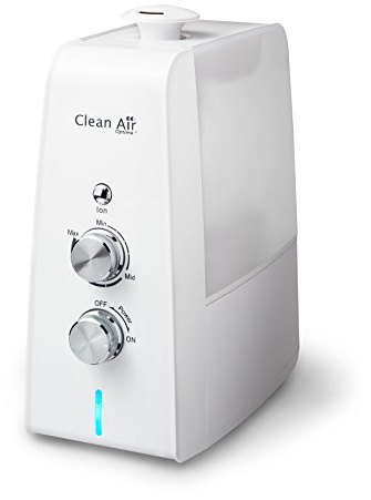 Clean Air Optima CA-602 - Luftbefeuchter mit Ionisator und Aromazerstäube - Stufenlos regulierbare Geschwindigkeiten für die Luftbefeuchtung - Befeuchtungsleistung max. 300 ml/h - Geeignet für Räume bis zu 35m²/90m³