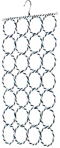 Flexzion Schal Organizer für den Schrank - 28er Schalaufhänger Hijab Organizer, Platzsparend für Socken, Schals, Krawatten, Handtücher, Gürtel, Multifunktionaler Hängeorganizer, 1 Stück