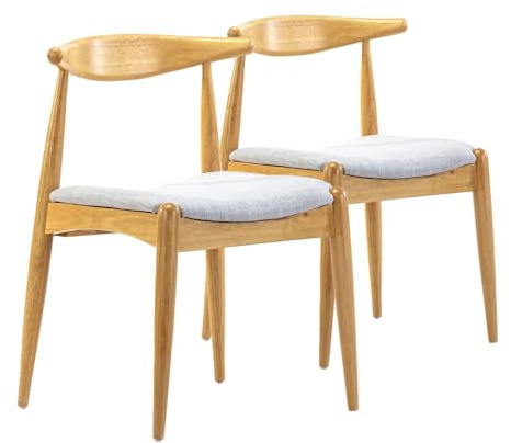 VS Venta-stock Pack 2 sillas Corzo Color Roble, Madera Maciza, 52,5 cm (Largo) 50 cm (Profundo) 74,5 cm (Alto)