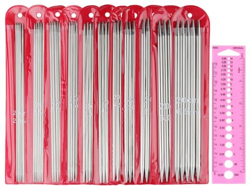 Coopay korta dubbelspetsiga sticknålar 20 cm, set med 55 st DPN-nålar
