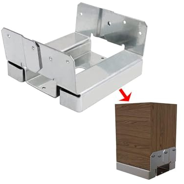 vikofan 10 Pack 6x6 Post Base for Concrete – Actual 5.5x5.5 Wood – Heavy Duty Electro-Galvanized Brackets for Deck, Pergola, Fence – DIY Bolt-Down Rust-Resistant Anchors