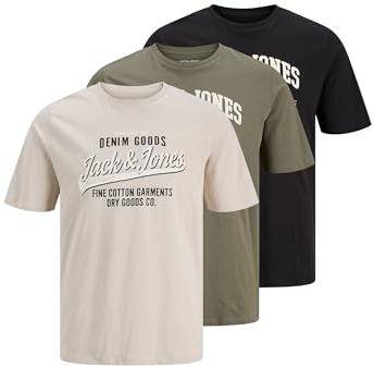 Jack & Jones Jjethan Tee SS Crew Neck 3pk MP Noos Jjethan Lot de 3 t-Shirts à col Rond MP Noos Homme (Lot de 3)